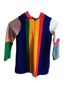 Rainbow Multicolor Vintage 80's Boys Jacket 6 6X Brigadoon Striped Hooded Zip